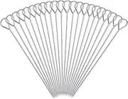 8 Inch Metal Kabob Skewers,HONSHEN BBQ Skewers,Reusable Stainless Steel Barbecue Skewer Sticks for Grilling Kebob Meat Chicken Vegetable Appetiser,Pack of 30 (8 inch Skewers 30P)