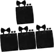 [WRITWAA] 4 Sets Fashion Bow Ties Set for Men Tuxedo Accessories Cufflinks Pre-tied Bow Tie Handkerchief for Groomsmen