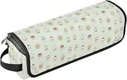 [sanluoli] Hair Tools Travel Bag with Removable Heat Resistant Mat Carrying Case Flat Curling Iron Waterproof Organizer Cuo Cakes Ice Cream Cute Cartoon Green Travel Bag for Hair Tools
