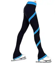 [WNFQJJRM] Girls Figure Skating Training Pants Stretchy Gymnastic Yoga Tights Ice Skating Trousers Legging Training Practice Pants-K||3XS