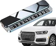 Parking Number Plate,Sliding Hiding Display Stop Card Car Sign Parking Gadgets - Moving Auto Metal Telephone Plate, Vehicle Decoration Accessories for Men Women