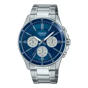 CASIO MTP-1374D-2A3V Men's Stainless Steel Sport Watch 50M WR Blue Dial Analog