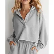 Women's Hoodie Jacket Warm Comfortable Patchwork Fashion Plain Going out Weekend Pullover Regular Hooded Regular Fit Long Sleeve Outerwear Black Light Grey Ros