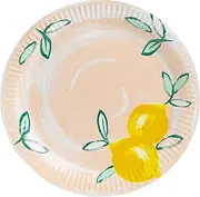 Talking Tables Pack of 12 Citrus Fruit Lemon Tropical Paper Plates | Eco-Friendly, Recyclable and Disposable Party Tableware for Summer, Alfresco Dining in Garden, Picnic, BBQ, Pink