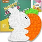 Bunny Carrot Pop it Fidget Sensory Toys, Medium to Large Size Puzzle Popper Toy Set, Stress Relief, Unisex, 5 - 6 Years, White, Orange