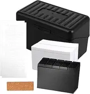 Index Card Holder Set 3x5inch Card Organizer Plastic Index Card Organizer Box with 30 Dividers 200 Sticky Notes Multifunctional Recipe Card Box Note Card Case for Home Office Flashcard
