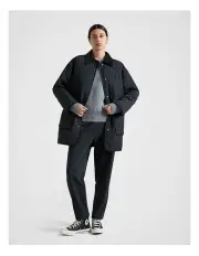 [Fine Day] Quilted Cord Jacket in Black