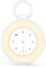 AMIR Portable White Noise Machine Baby, Sound Machine for Baby Kids Adults, 24 Sounds, Timer, 8 Colour Night Light, Memory Function, Recording Function, USB Rechargeable, Baby Sleep Aid