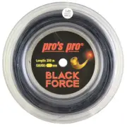 Pro's Pro Black Force Tennis Racket String - 200m (660ft) Reel - 1.24mm - Black