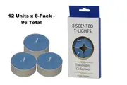 12x8-Pack Tranquility Tea Lights Scented Royal Princess Candle (4 Hour Burn)