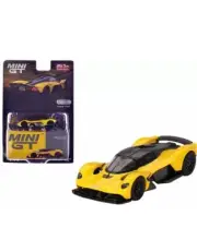ASTON MARTIN VALKYRIE SUNBURST YELLOW 1/64 MODEL CAR BY MINI GT MGT00744-P12