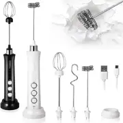 1200mAh Handheld Electric Egg Beater Coffee Milk Frother 3 Speeds Cordless Rechargeable Electric Milk Frother Handheld F