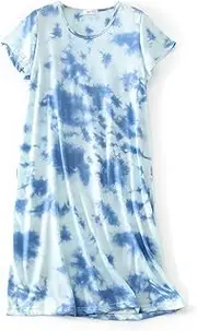 [CHUNG] Women Nightdress Ladies Nighties Short Sleeve Sleep Tee Shirt Soft Nightgown Cute Pattern Summer Sleepwear Size UK 12-30