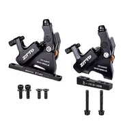 Flat Mount Hydraulic Gravel Road Bike Brake CX Rotor Disc Brake Mechanical Wire Pull Bicycle Caliper CNC Metal Pads 105 Black