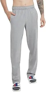 [Champion] Men's Pants, Everyday Cotton Pants for Men, Open Bottom Pants (Reg. Or Big & Tall), Oxford Gray C Patch Logo, Large Tall