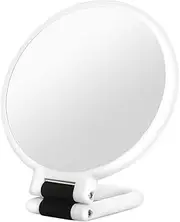 Magnifying Mirror, Foldable Round Tabletop Mirror with Stand, Precision Makeup Tool, Magnification Travel Glass, Compact Design for Outdoor Dressing & Home Desk Use