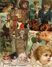 30 Piece Victorian Animals & Toys Vintage Style Ephemera for Junk Journal etc