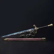 Traditional Handmade Chinese Jian Combat Samurai Knife,Dragon Sword,Blue Spring