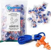 ANDANDA 100 Pairs Silicone Ear Plugs, Corded Noise Cancelling Ear Plugs for Sleeping Shooting, Reusable Ear Plugs for Noise Reduction, 25dB NRR
