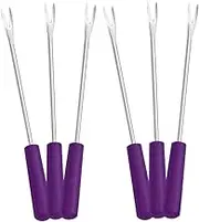 NAMOARLY Stainless Steel Fruit Forks Set of 6 Versatile Dipping Forks BBQ Corn Holders Reusable Metal Skewers Compact for Occasion