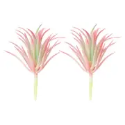 2Pcs Artificial Succulent Plants Unpotted Small Fake Plants Pink