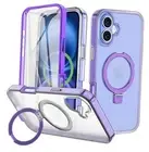 for iPhone 16 Plus Case with Magnetic Invisible iPhone 16 Plus 6.7-inch Purple