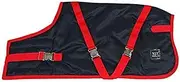 Zeez Waterproof Dog Coat, Navy Stone/Red, Size 14