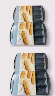 Set of 4 Wilton Loaf Pan Bake Professional Bread Baguette Pan Carbon Steel New