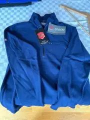 Victorinox Men's Blue Quarter Zip with Zippered Chest Pocket