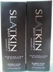 Slatkin PERSIAN LIME MIMOSA Bubble Soak Full Size, 6.7 oz/200 mL, NEW in BOX x 2