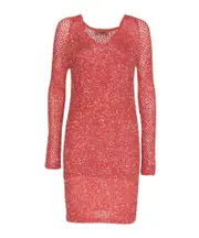 open-knit sequin mini dress IT46 Red