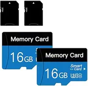 2 Pack Micro SD Card 16GB UHS-I C10 Memory Card for Tablet/Mobile Phone/Camera/Car Audio/Game Console(16GB*2)