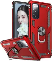 LeYi Compatible for Samsung Galaxy S20 FE 5G Case with Ring Kickstand Red