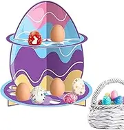 Easter Egg Stand Tray,Decorative Easter Tiered Sign Egg Trays | Cake Stand, Holiday Table Centerpiece, Party Supplies Centerpiece for Kitchen Farmhouse