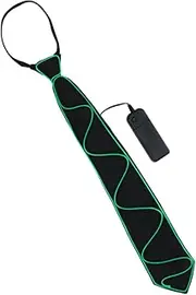 [NOLITOY] 1pc Glow Tie LED Neon Lights Party Funny Tie Luminous Tie LED Neckties Plastic Blue Shiny Necktie Costume Accessory Halloween Decoration Adjustable LED Neon LED Ties Necktie