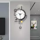 FLEBLE Large Wall Clocks for Living Room Decor Modern Pendulum Wall Clock Silent