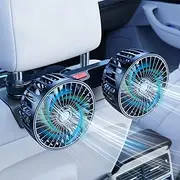 Homodoskey 12/24V Car Cooling Fan for Backseat, 360°Adjustable Car Cooling Fan,USB Powered plug, RV, SUV,Truck, Stepless Control, Powerful Wind,180cm Cord
