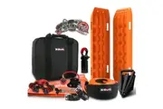 X-BULL Winch Recovery Kit 13PCS With Recovery tracks Snatch Strap 4WD 4X4 Truck Orange Gen2.0