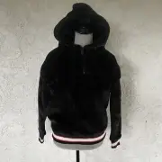 UGG Kailani Black Sherpa Hoodie Pull-Over Sweater Size XS Extra-Small Women