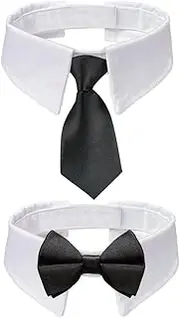 TOMVAES 2 Pack Dog Bow Ties, Adjustable Pet Accessories, Pet Tie Tuxedo Collar, Puppy Ties Party Accessories, for Pet Weddings, Birthdays