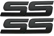 2Pcs Front Door SS Emblem 3D Badge Nameplates Replacement for 06-10 Chevy Impala Trailblazer SS 15211285 Origianl Size (Black)