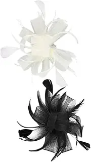 [Healvian] 2pcs Vintage Fascinator Headwear for Women Elegant Flower Hair Clip with Netting for Tea Parties Weddings and Special Occasions Comfortable and Stylish Accessory
