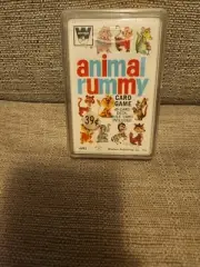 NOS Vintage Whitman Card Game #4493 Animal Rummy Complete With Case USA Children
