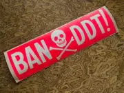 BAN DDT Skull & Crossbones Bumper Sticker 1970s Environment Ecology Pesticides