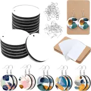 Whaline round Sublimation Blank Earrings with Earring Hooks and Jump Rings Unfin
