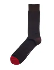 [Simon De Winter] 1 Pair Mercerised Cotton Geo Crew Men's Socks in Brown