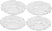 BIUDECO 4pcs Glass Dessert Plates Multi Use Serving Dishes for Ktv and Bars for Snacks Fruits Pastries and Appetizers Elegant Glass Dish