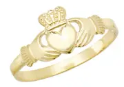 Beautiful 9k Yellow Gold Children Claddagh Ring 237892U