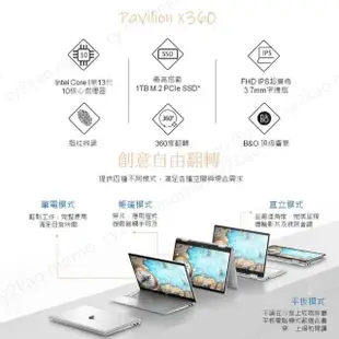 【HP 惠普】送獨家筆電包/滑鼠★Pavilion x360 14-ek1043TU 14吋輕薄翻轉觸控筆電(i7-1355U/16G/1TB/W11)