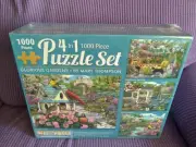 Bits and Pieces Glorious Gardens Puzzle Set 4 in 1 Box 1000 Piece Puzzles NEW
